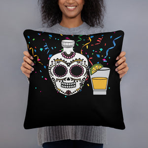 Sugar Skull Tequila and Shot  Pillow