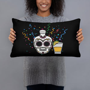 Sugar Skull Tequila and Shot  Pillow